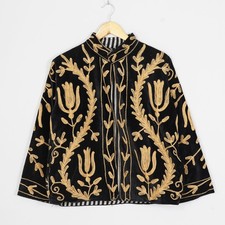 Embroidery Velvet Handmade Suzani Jacket  Women's Floral Clothing  Gift For He