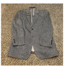 Stafford Men's 42R Silk Tweed Blazer Gray Double-Vented Inner Pockets