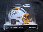 Justin Herbert Signed Mini Helmet Los Angeles Chargers Beckett COA. Autograph
