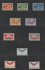 Switzerland Air Post 1923-1925 Scott C3-C12 MH Complete set