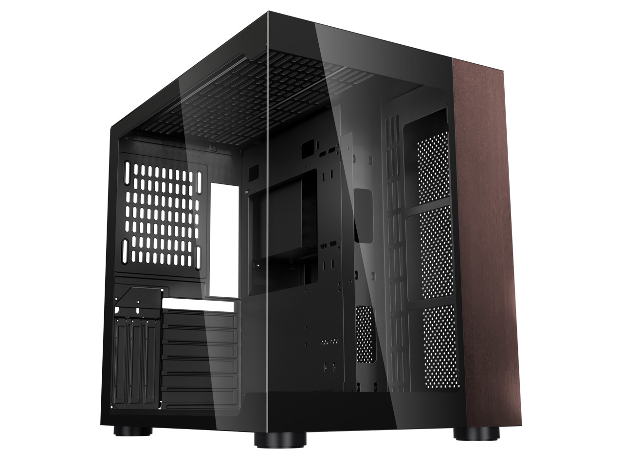 Чехол для игрового компьютера CUBE10-Wood Black USB30 Type C ATX Mid Tower с 23890₽