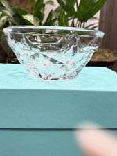 VINTAGE TIFFANY AND CO CRYSTAL STAR PATTERN BOWL, 7 3/8” Diameter, Not Used, Box