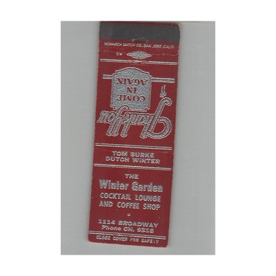 Matchbook Cover The Winter Garden Denver CO