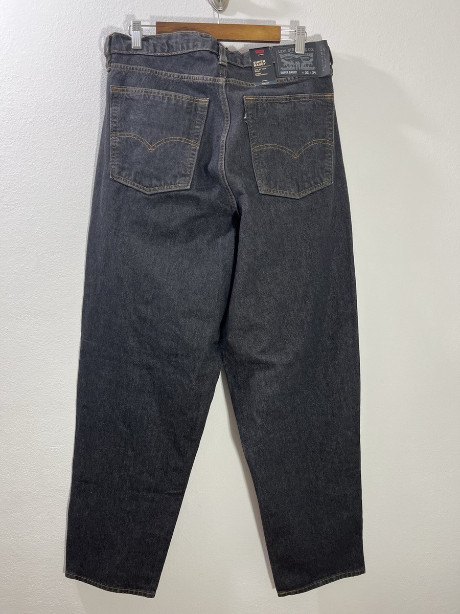 Levi's Super Baggy Jeans Mens 32x34 Gray Cotton Blend Cordura