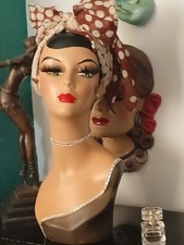   Hand painted vintage retro lady mannequin display head refurbished Retro Style