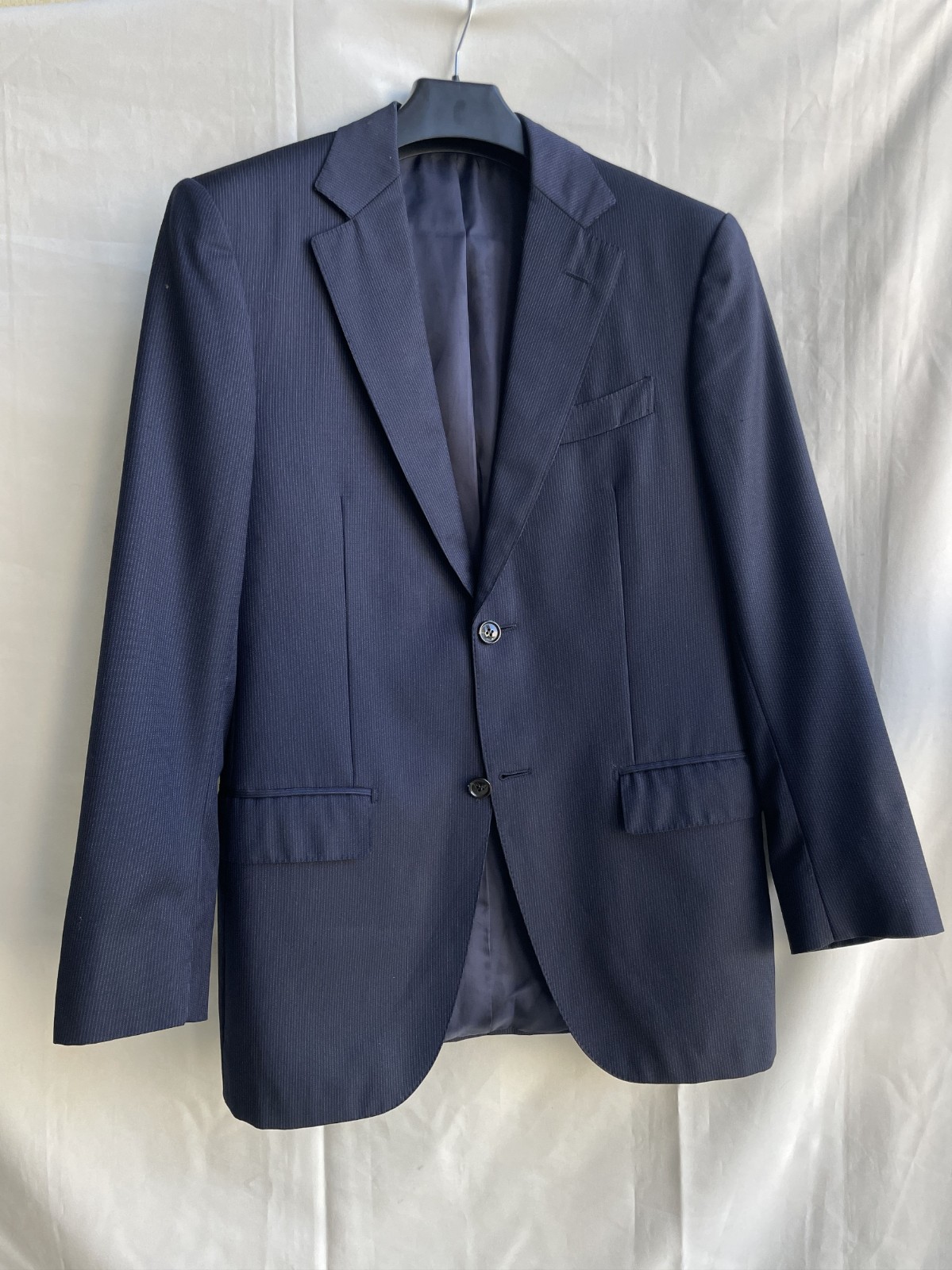 Suitsupply Pinstripe Navy Wool Suit Jacket Blazer Size EUR 48R