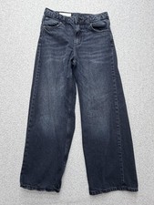 Zara Jeans Youth 14-16 Gray Wide Leg Denim 5 Pocket Casual Classic Fit Teens