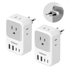 European Travel Plug Adapter with PD 20W, AC  USB Ports