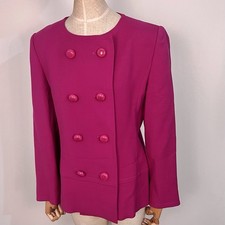 Givenchy Paris Vintage Pink Wool Blend Button Up Jacket