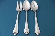 3pc Serving Tablespoon Fork Pierced Oneida ROYAL FLUTE Community