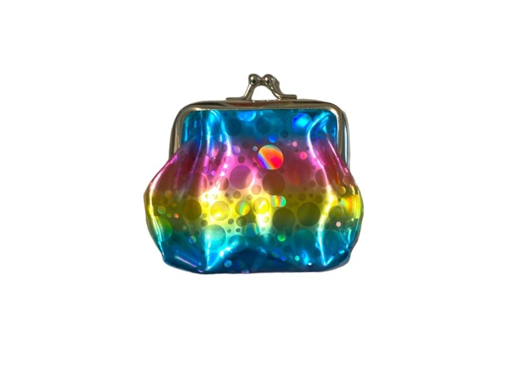 3 Rainbow Color Snap Closure Coin Purse | eBay