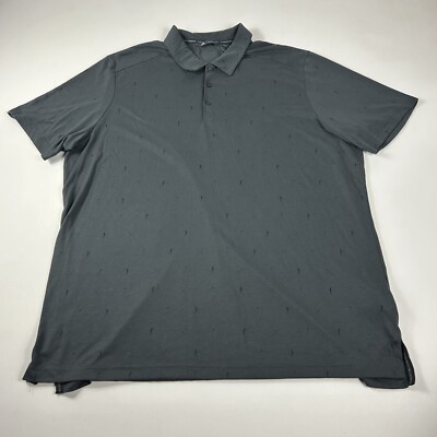 Adidas Adicross Short Sleeve Polo Shirt Gray All Over Print Adult Sz XXL Stretch