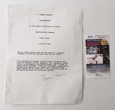 T. Boone Pickens Signed Autographed Typed Quotation JSA Certified