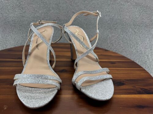 Nina Women's Sissy Silver Glitter High Heel Refined Block Dress Shoe Size 10 M - Picture 2 of 10