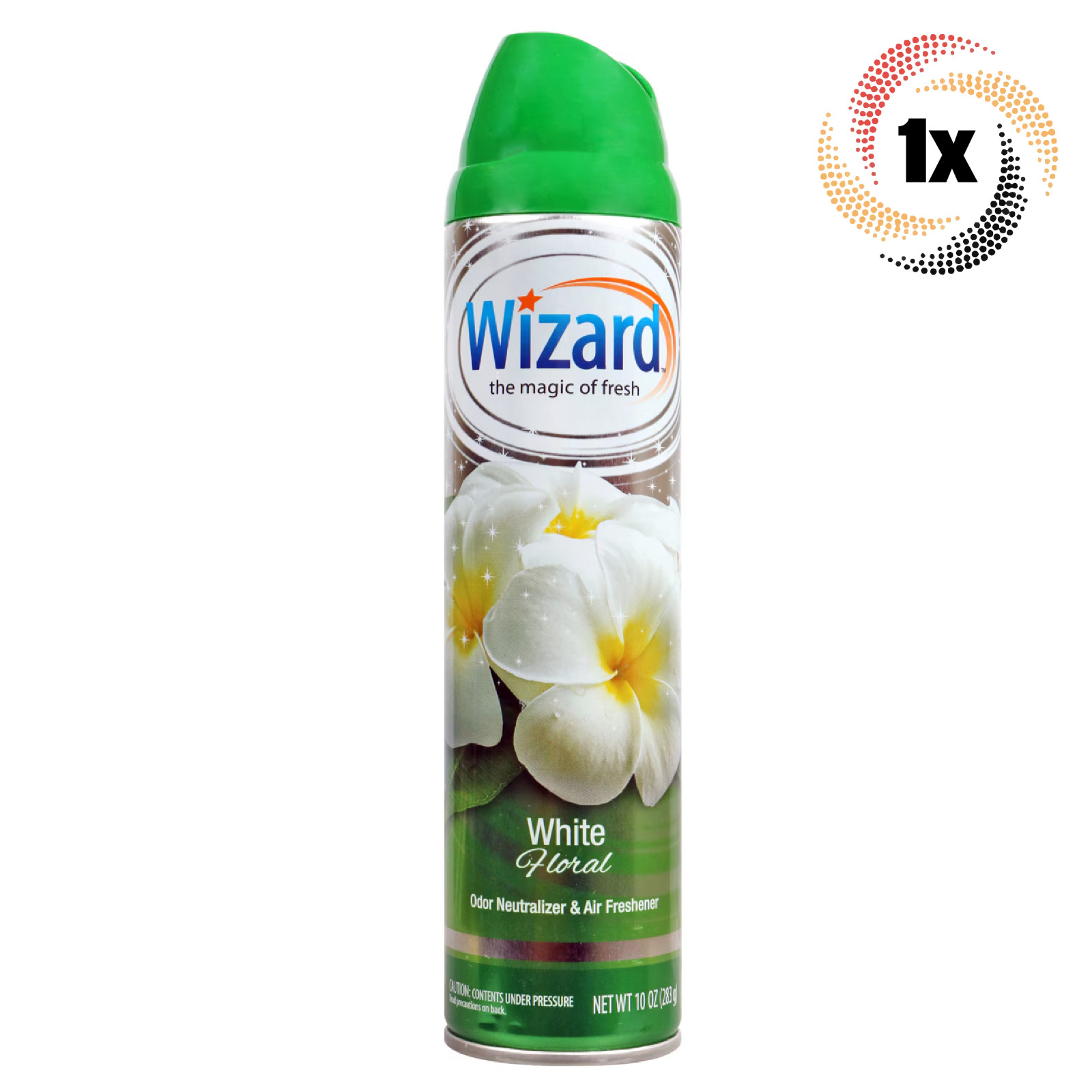 1x Спрей-нейтрализатор запаха и освежитель воздуха с белым цветочным ароматом Wizard | 10 унций
