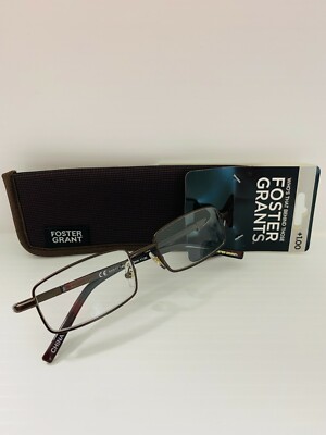 Foster Grant Men's Reading Glasses with Case Trace +1.00