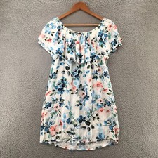 Sanctuary Off The Shoulder A-Line Dress Womens Large White Rayon Floral Print