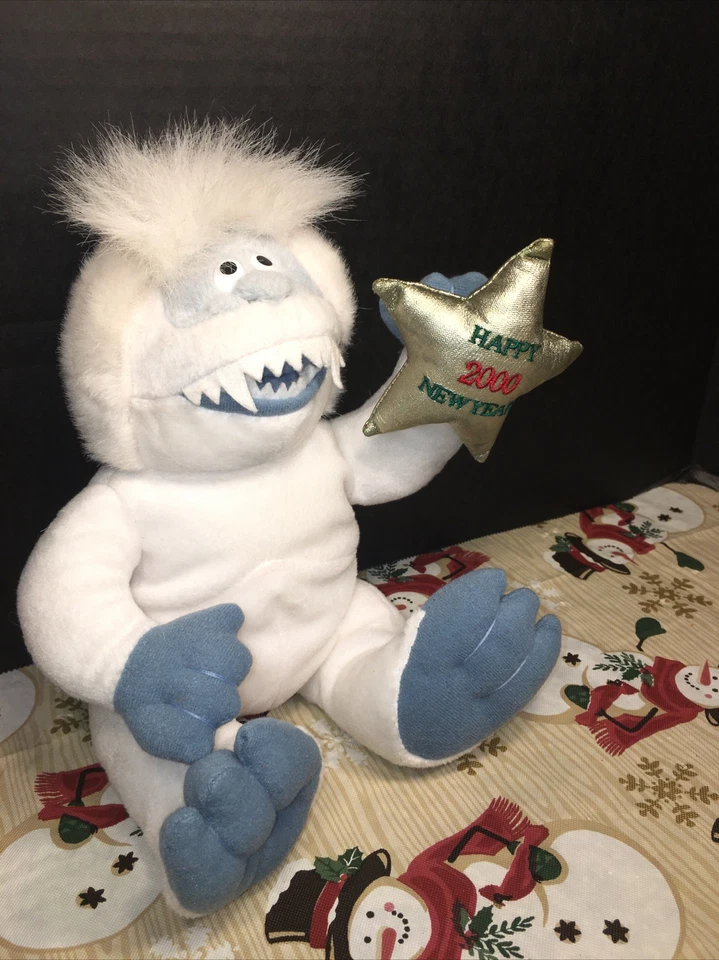 En muy buen estado-8” Stuffins ABOMINABLE MUÑECO DE NIEVE Feliz Año Nuevo 2000 Rudolph Ornamento Peluche Foto 2 de 4