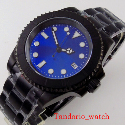40mm Black PVD 24 Jewels NH35A Sapphire Glass Caramic Bezel Automatic Mens Watch