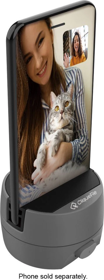 Cliquefie - Soporte de teléfono giratorio automático panorámico 360° para teléfonos móviles - Negro Foto 2 de 4