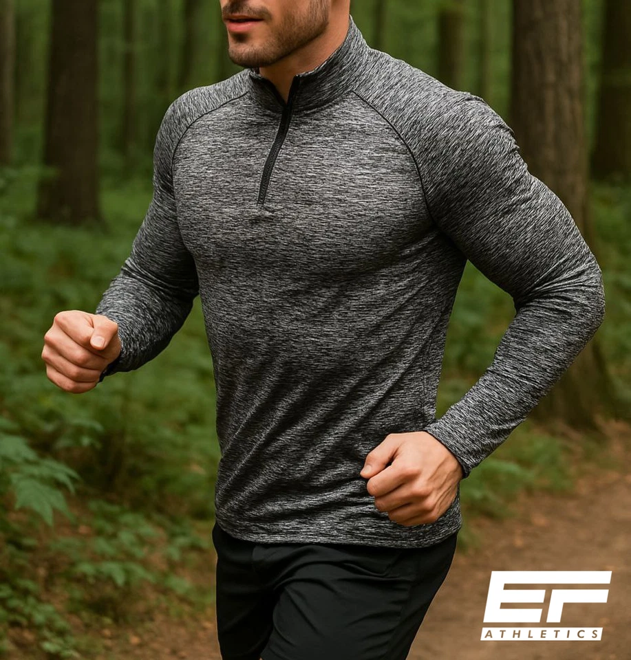 Herren Funktionsshirt Laufshirt langarm schnelltrocknend & atmungsaktiv Fitness - Bild 3 von 4