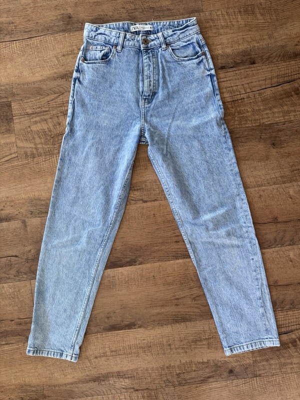 Zara Denim Acid Wash High Rise Boyfriend Mom Fit Jeans EUR 38 USA 6