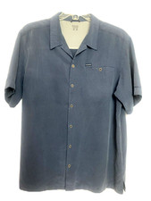 Columbia Man's Blue Short Sleeve Plaid Shirt, Size Lg