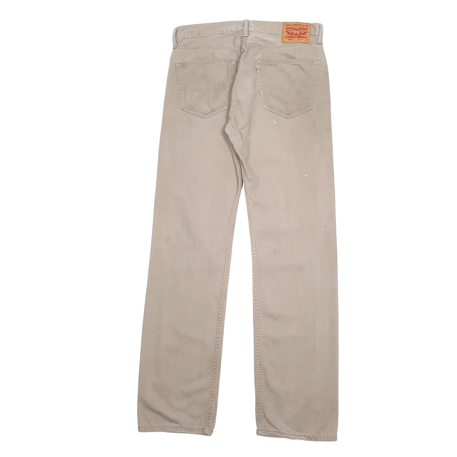 LEVIS 505 Jeans Regular Fit Beige Denim Trousers Mens W33 L34 image 4