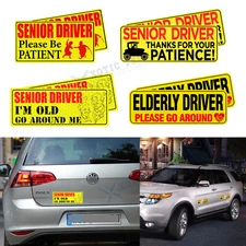 Elderly Driver Car Magnet Reflective Senior Driver Sign Bumper Stickers Yellow