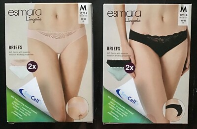 Ladies 2 pack Briefs with Lace Insert. 