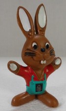 Alte Werbefigur Kunststoff Vaillant Hase mit Latzhose 9 cm seltene Variante /81