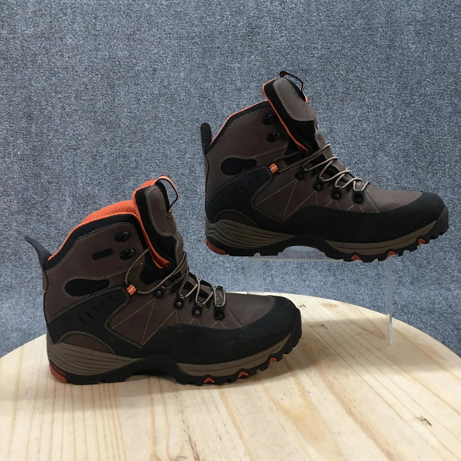 Absorb Waterproof Hiking Boots Mens 11 M Brown Leather Round Lace Up Ankle Top