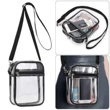 Large Clear Crossbody Purse Bag, Clear Handbag with Adjustable Strap for Women