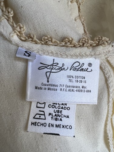 Vtg Beige Pant Jumpsuit Gauze Lace Sz S Linda Palau mexico - Picture 9 of 13