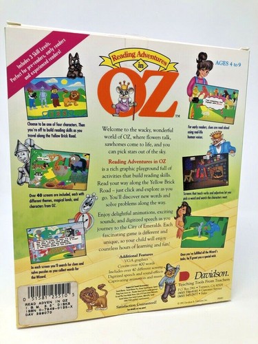 Reading Adventures in Oz MS-DOS Davidson 3.5" Floppy with Manual - Picture 3 of 5