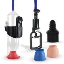 LeLuv Penis Pump Vibrating Premium Hose Tgrip, 3 Sizes Sleeves Septum Seal