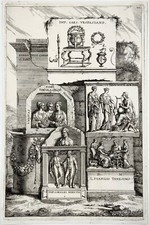 1676  Roman Reliefs with Inscriptions, J.J. Sandrart, Collin, Folio