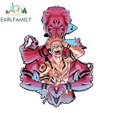 EARLFAMILY 5.1" Personality Ryomen Sukuna Anime Car Stickers Vinyl Trunk Decals
