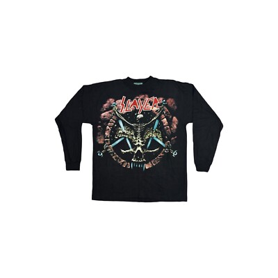 Vintage Slayer T-Shirt Herren XL Schwarz Langarm Deadstock Divine Intervention