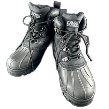 Khombu Winter Duck Boots Black Boys Size 4M Polyester Upper, Insulated