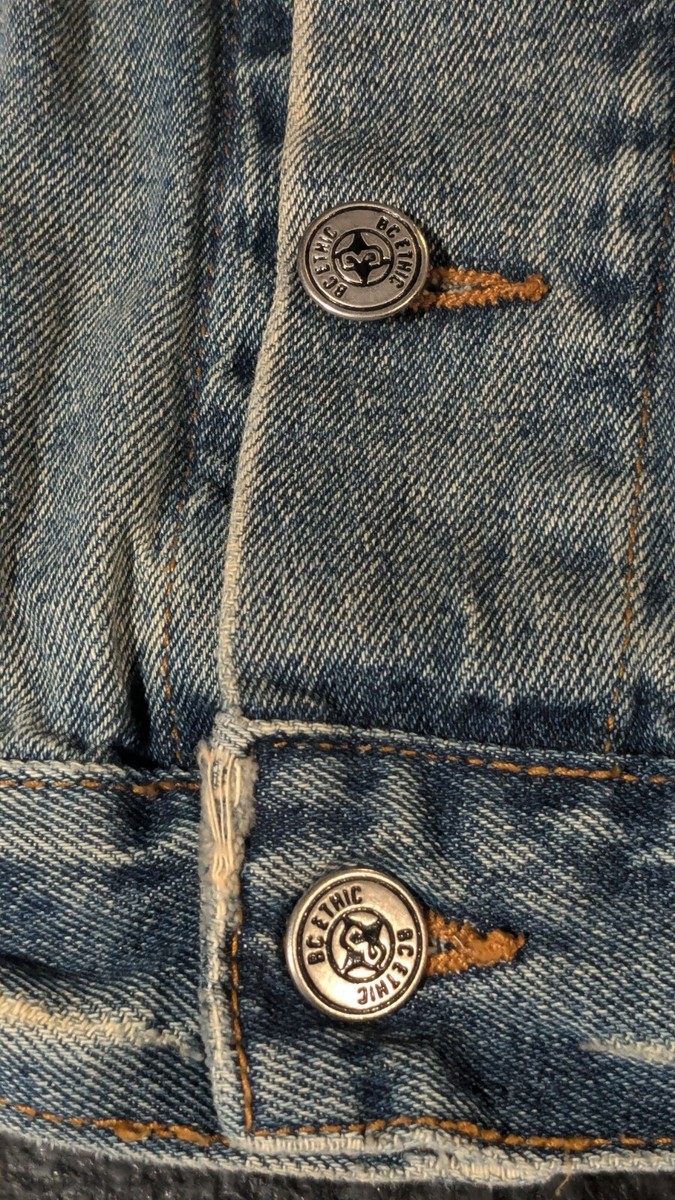BC ETHIC CUSTOM CRAFTED XL JACKET Distressed Look Denim Light