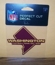 WASHINGTON FOOTBALL TEAM WINCRAFT 4X4 PERFECT CUT DECAL SHEET STICKER