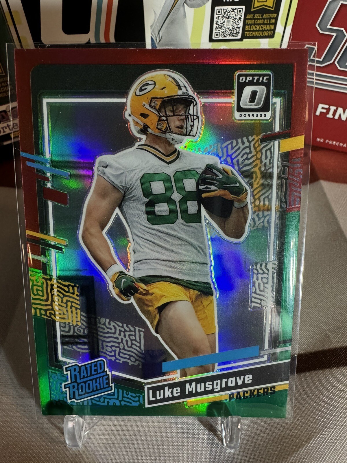 2023 Panini Donruss Luke Musgrave RC #337 Red And Green Optic Rookie Preview