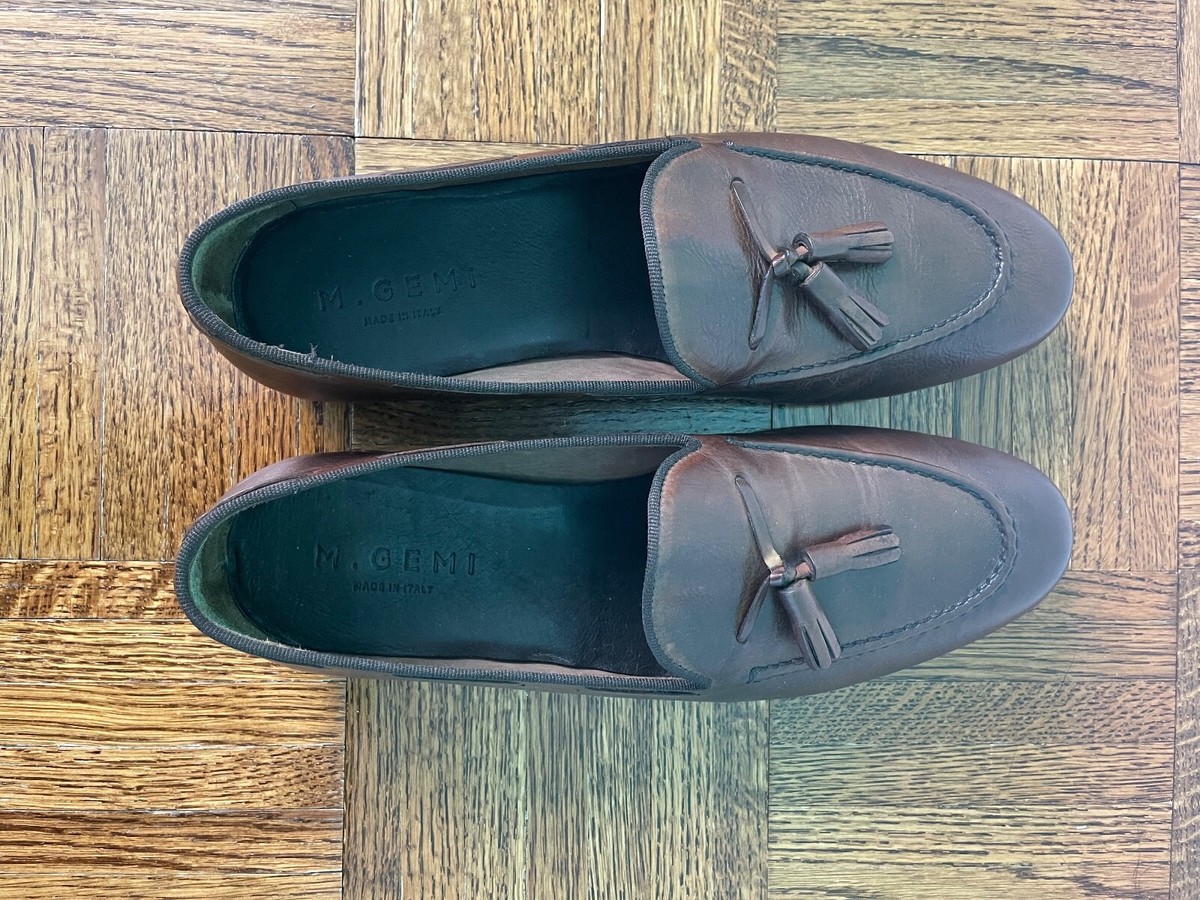 M Gemi Fiocco Tassel Loafers US Size 11 Made In Italy 44 Brown Leather Fast Ship Mens Black Real Italian Leather Tassel Loafer Flexi Sole  main image 4