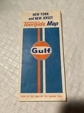 Vintage 1971 Gulf New York and New Jersey Tourguide Travel Road Map