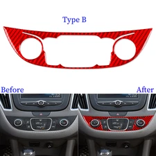 AC Climate Switch Panel Cover Trim For Chevrolet Malibu 16-24 Red Carbon Fiber