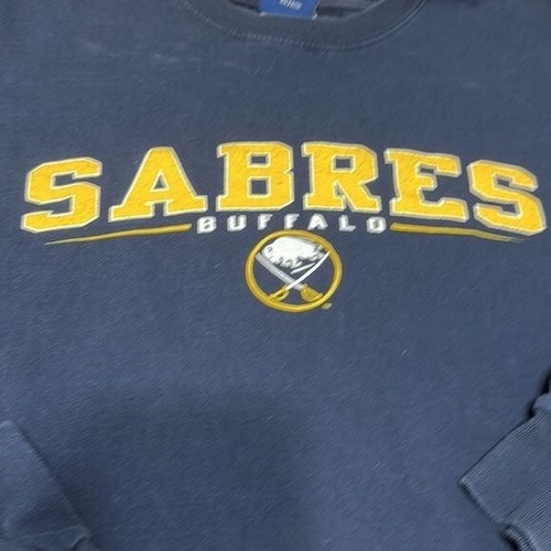 Buffalo Sabres Long Sleeve T-Shirt Men’s Large Navy Blue Hockey NHL Franchise - Picture 3 of 8