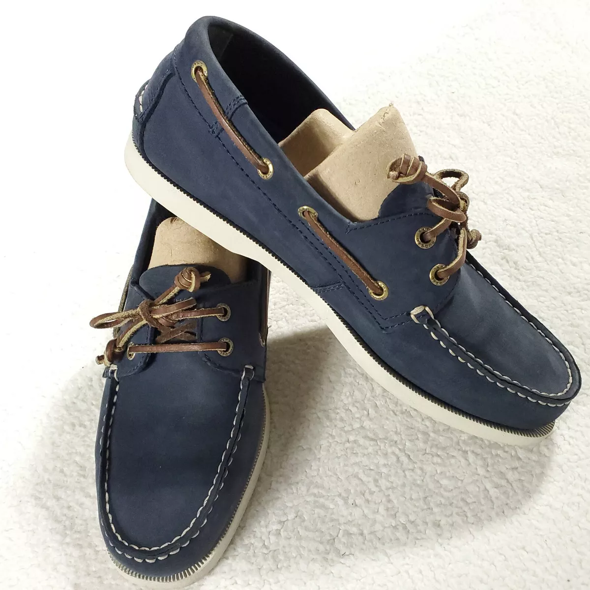 Rugged Shark Classic Boat Blue Shoes Men Size 8 5 M Nubuck Leather