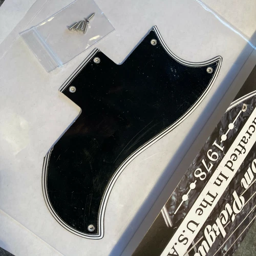 Wide Bevel 5 Ply Black/White Pickguard for Gibson Custom Shop SG '61 VOS 