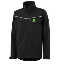 John Deere Hombre Transición Softshell Chaqueta Exterior Lluvia Negro Funcional